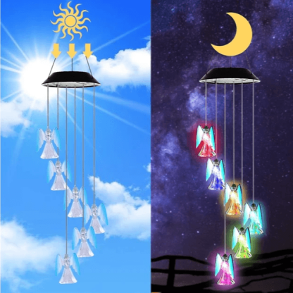 Solar Wind Chime With Color Changing LED Waterproof Outdoor Decorative Lights - Solar Flame Torch