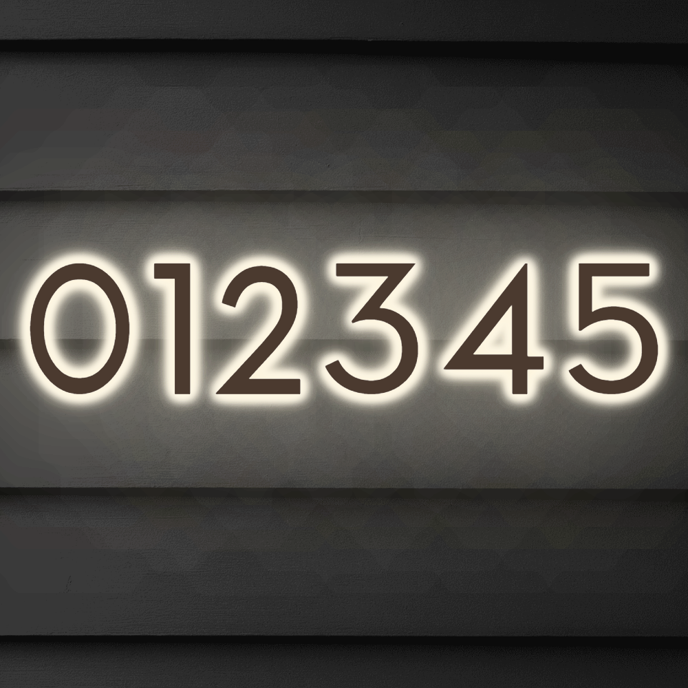 Solar Powered LED House Number Light With Wall Mount Design