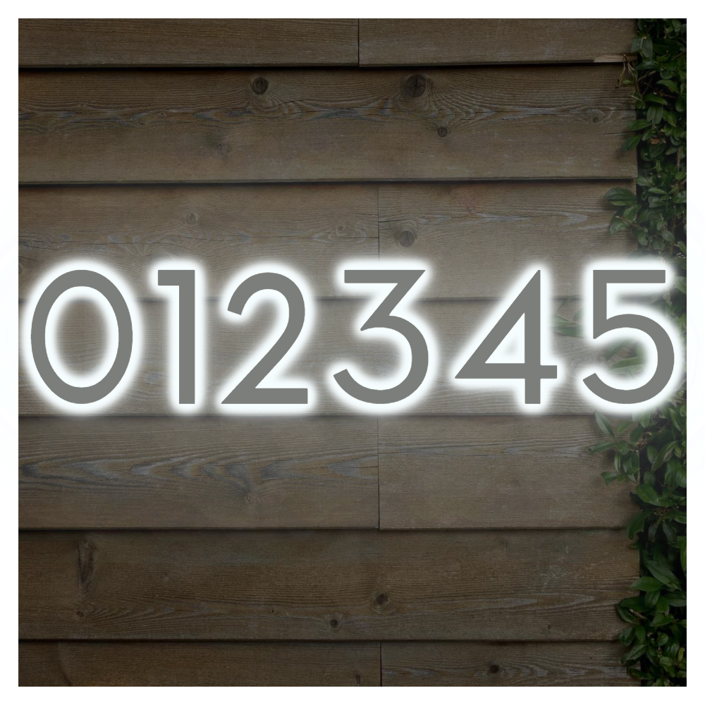 Solar Powered LED House Number Light With Wall Mount Design