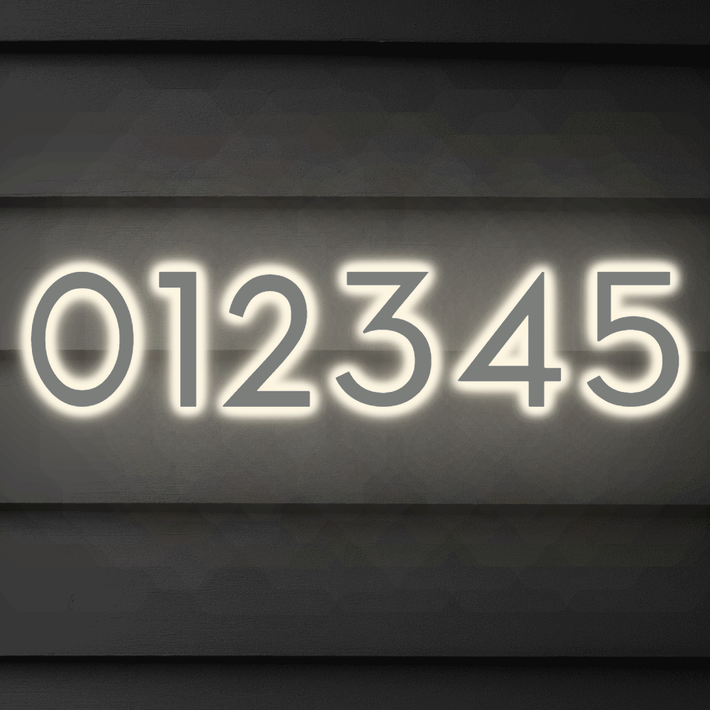 Solar Powered LED House Number Light With Wall Mount Design