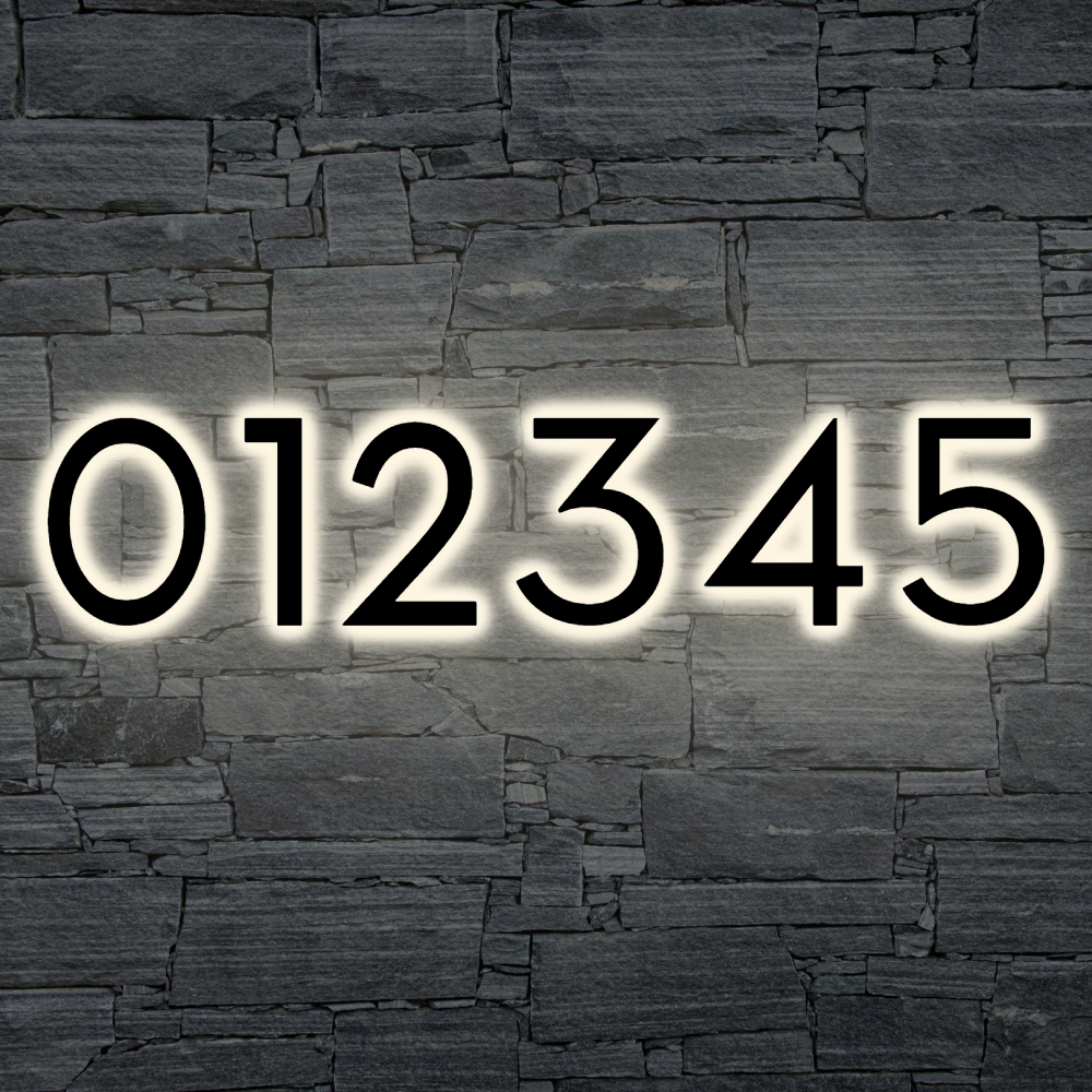 Solar Powered LED House Number Light With Wall Mount Design