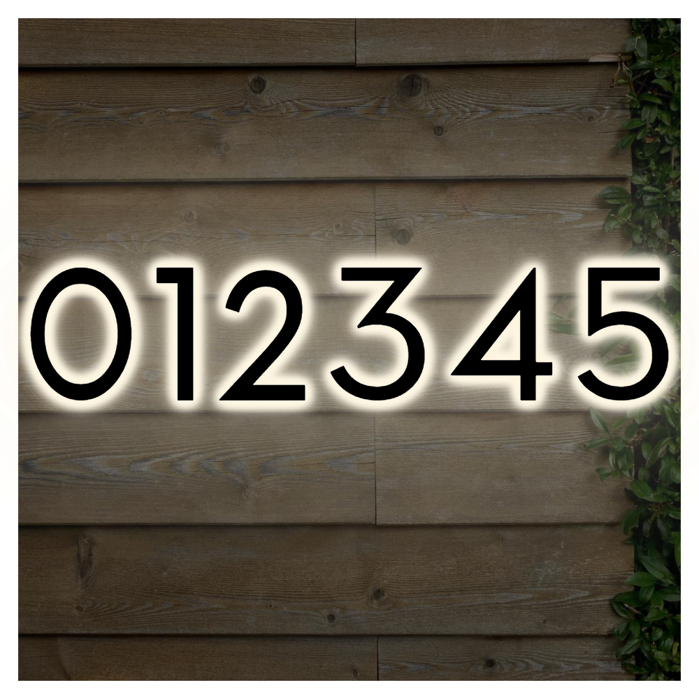 Solar Powered LED House Number Light With Wall Mount Design