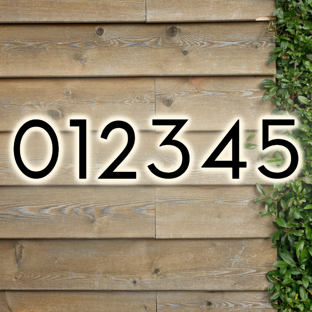 Solar Powered LED House Number Light With Wall Mount Design