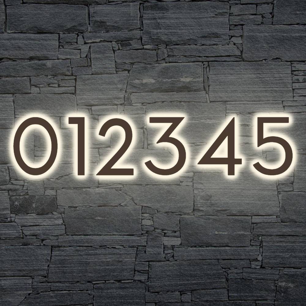 Solar Powered LED House Number Light With Wall Mount Design