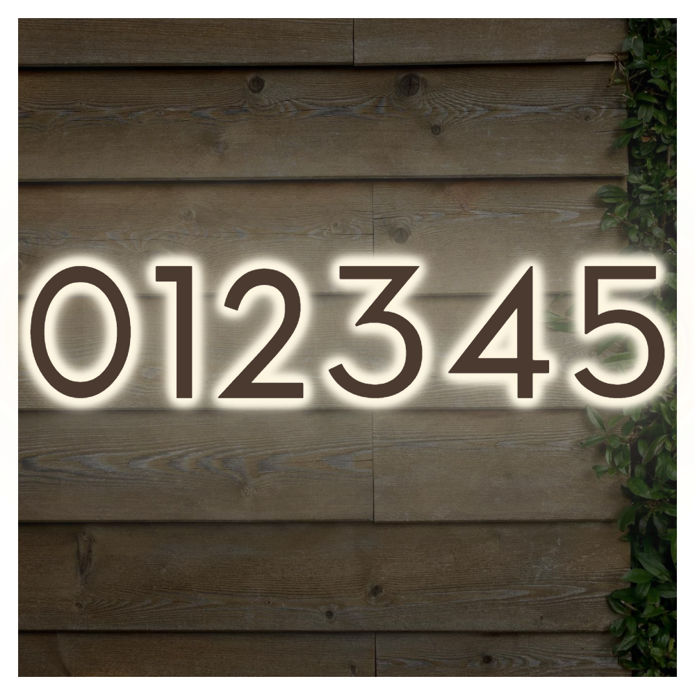Solar Powered LED House Number Light With Wall Mount Design