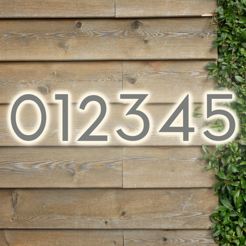 Solar Powered LED House Number Light With Wall Mount Design