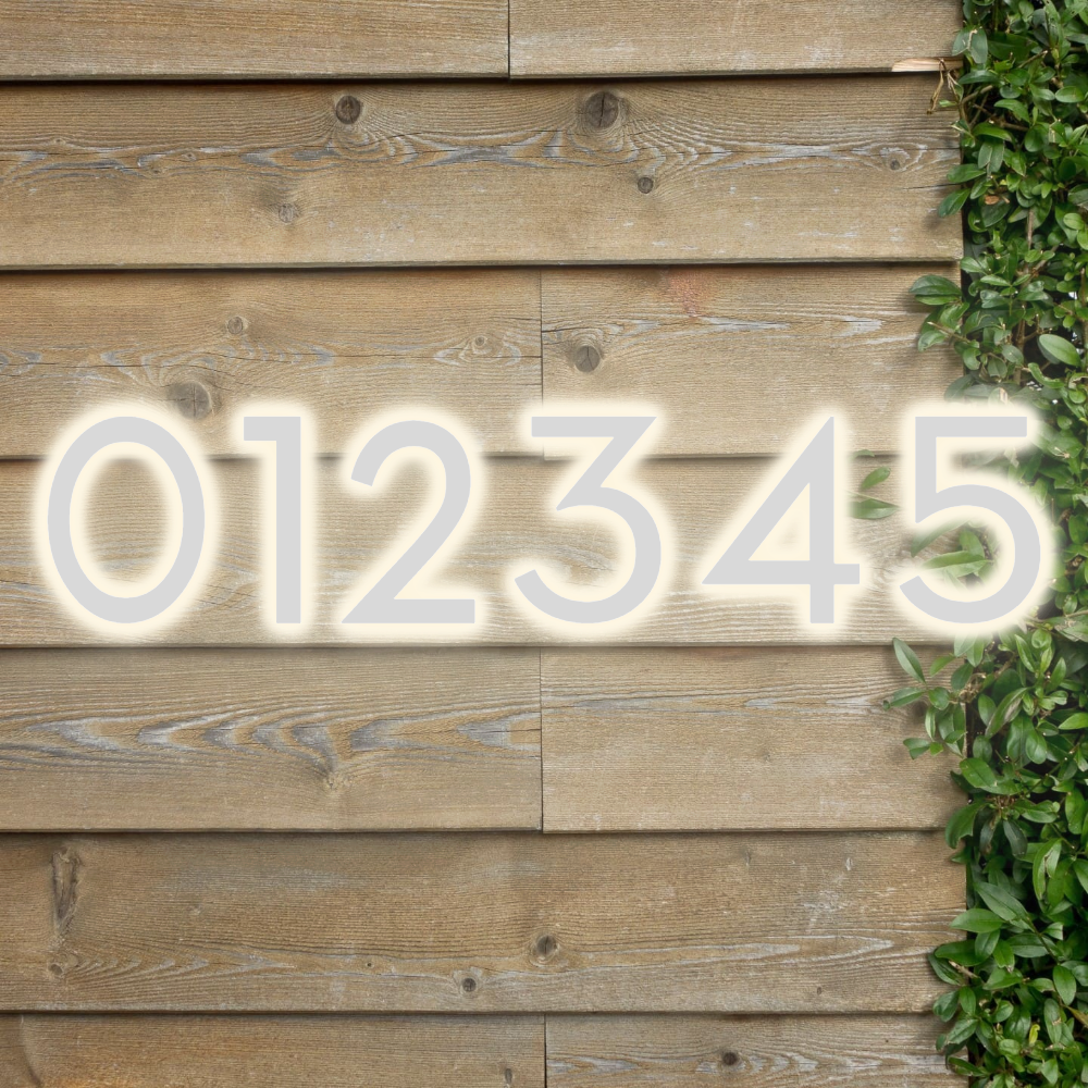 Solar Powered LED House Number Light With Wall Mount Design