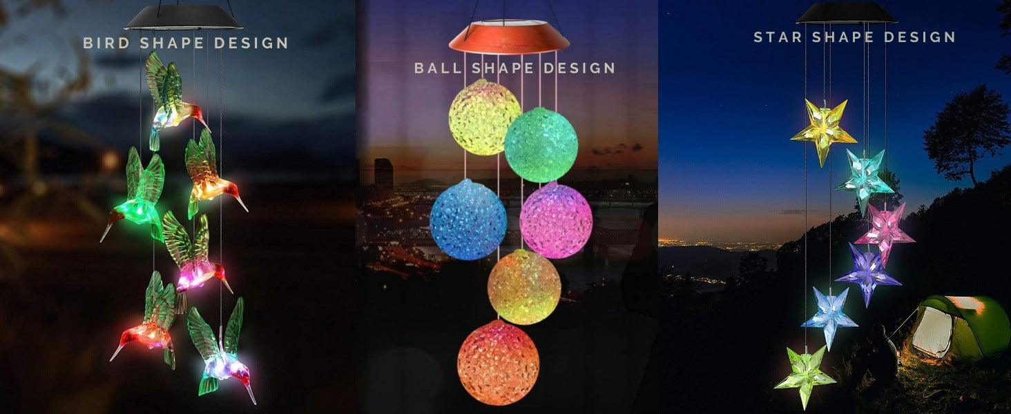 Solar Wind Chime With Color Changing LED Waterproof Outdoor Decorative Lights - Solar Flame Torch