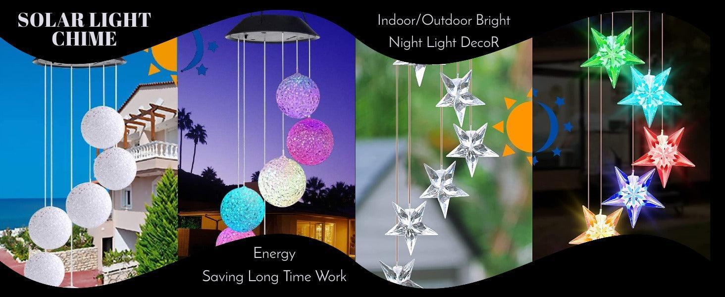 Solar Wind Chime With Color Changing LED Waterproof Outdoor Decorative Lights - Solar Flame Torch