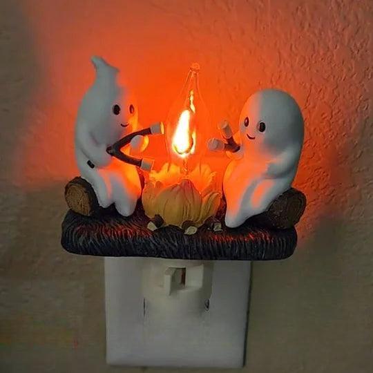 Phantom Campfire Nightlight With Flickering Flame - Solar Flame Torch
