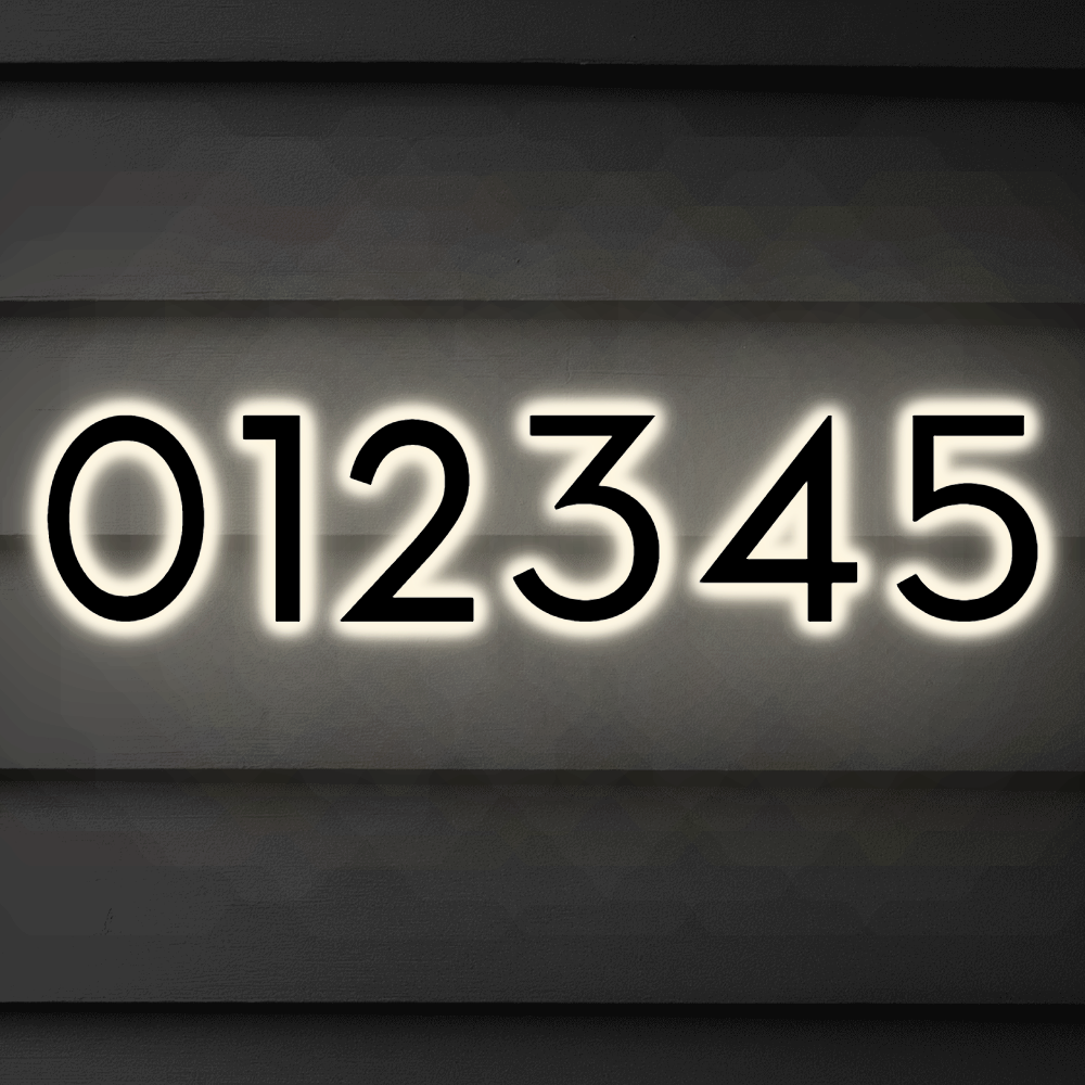 Solar Powered LED House Number Light With Wall Mount Design