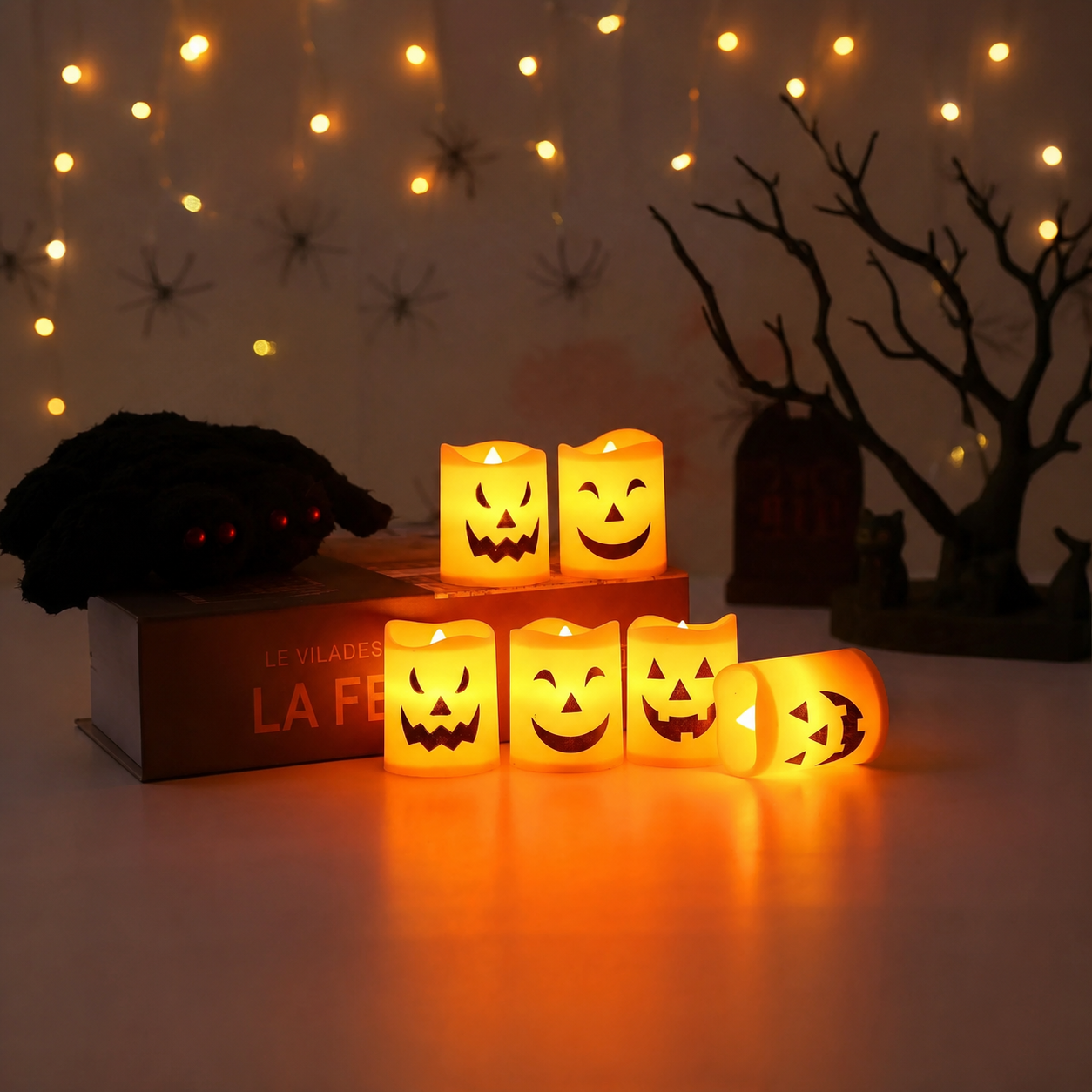 Halloween Flameless LED Pumpkin Candles For Party Night Room Decor