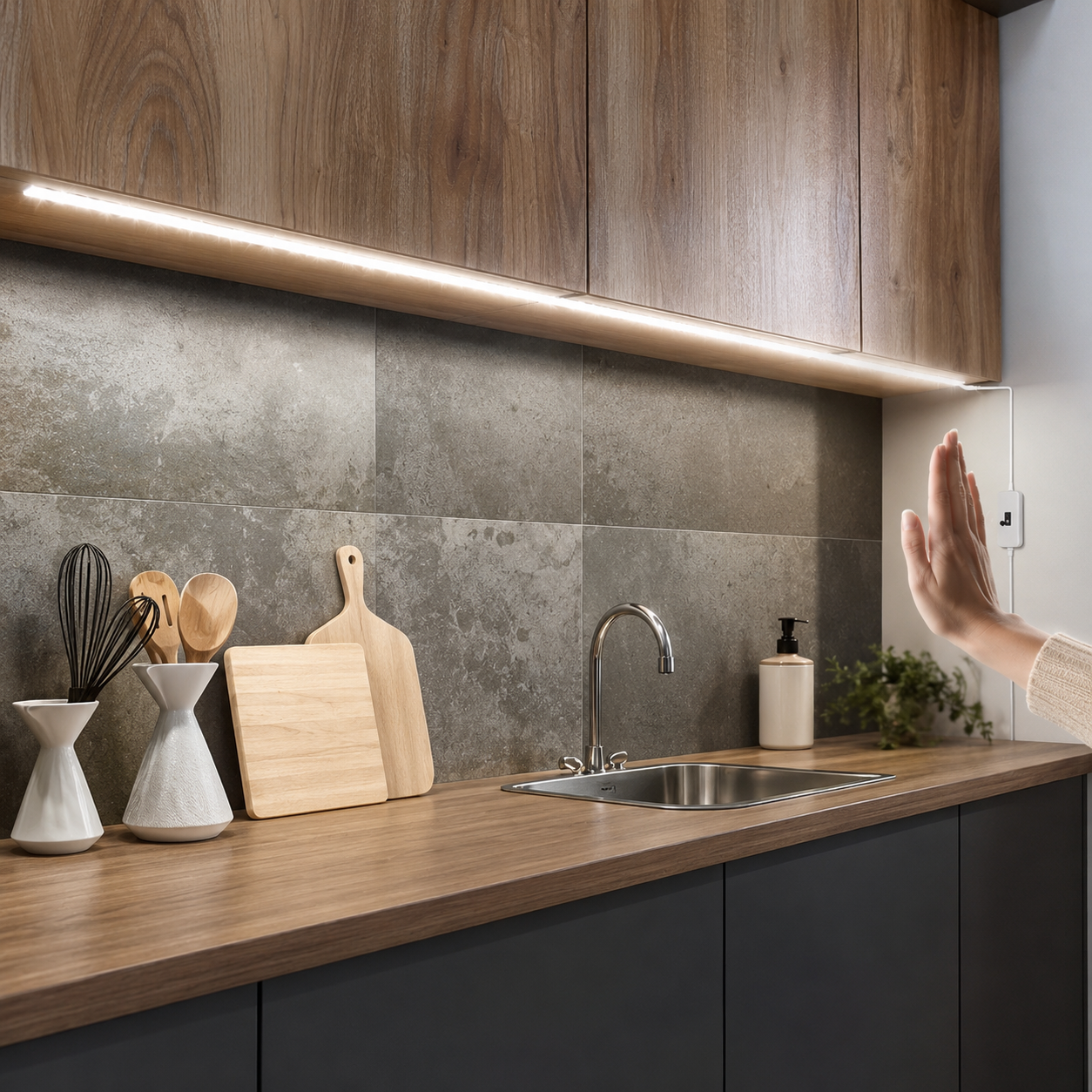 USB Powered LED Under Cabinet Light Bar With Motion Sensor Switch