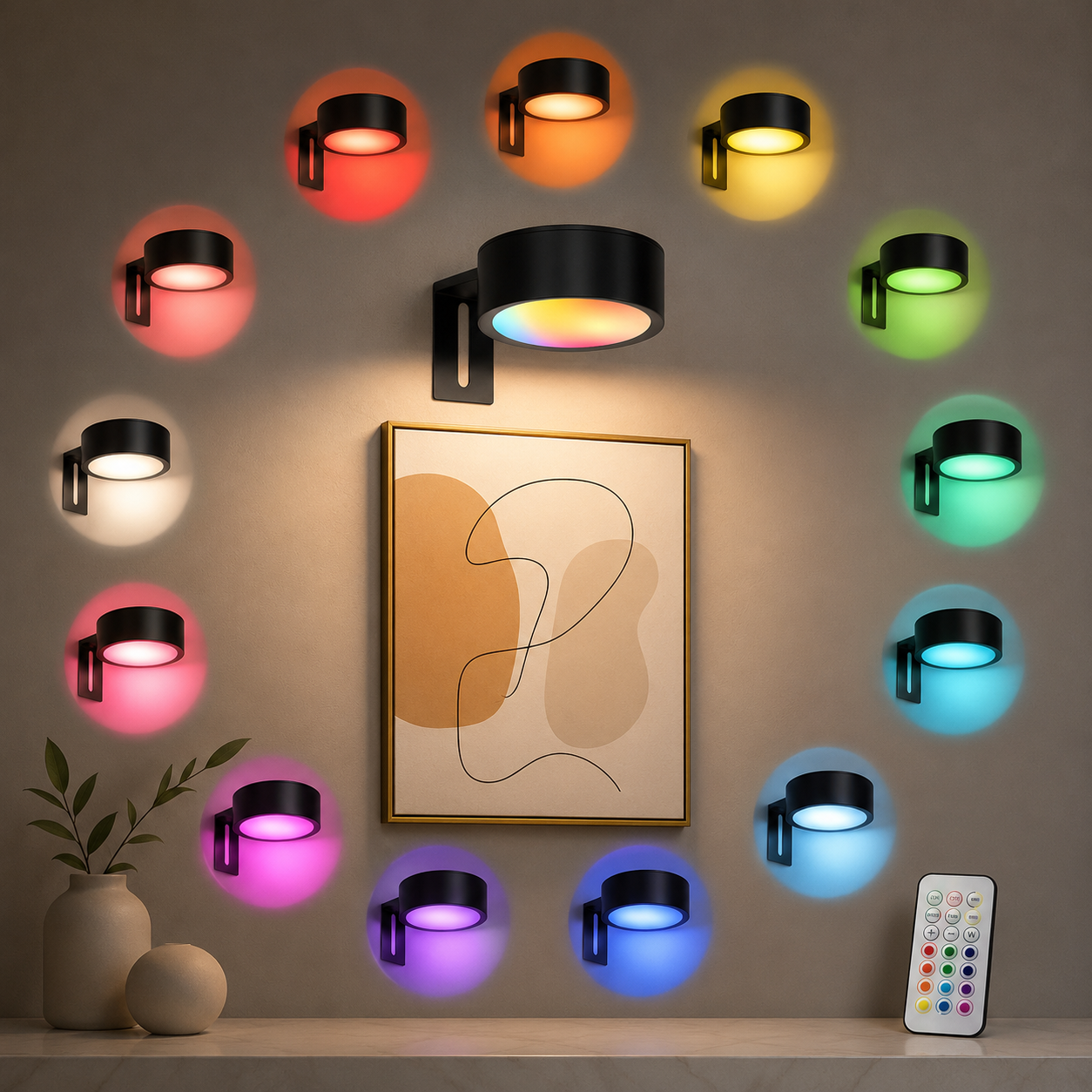 Wireless LED Wall Picture Lights For Art Frames Bedroom And Stairs