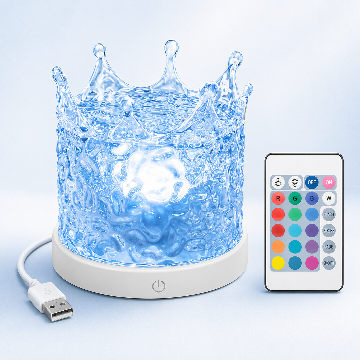 USB Powered RGB Water Wave Projection Bedside Lamp For Bedroom Decor