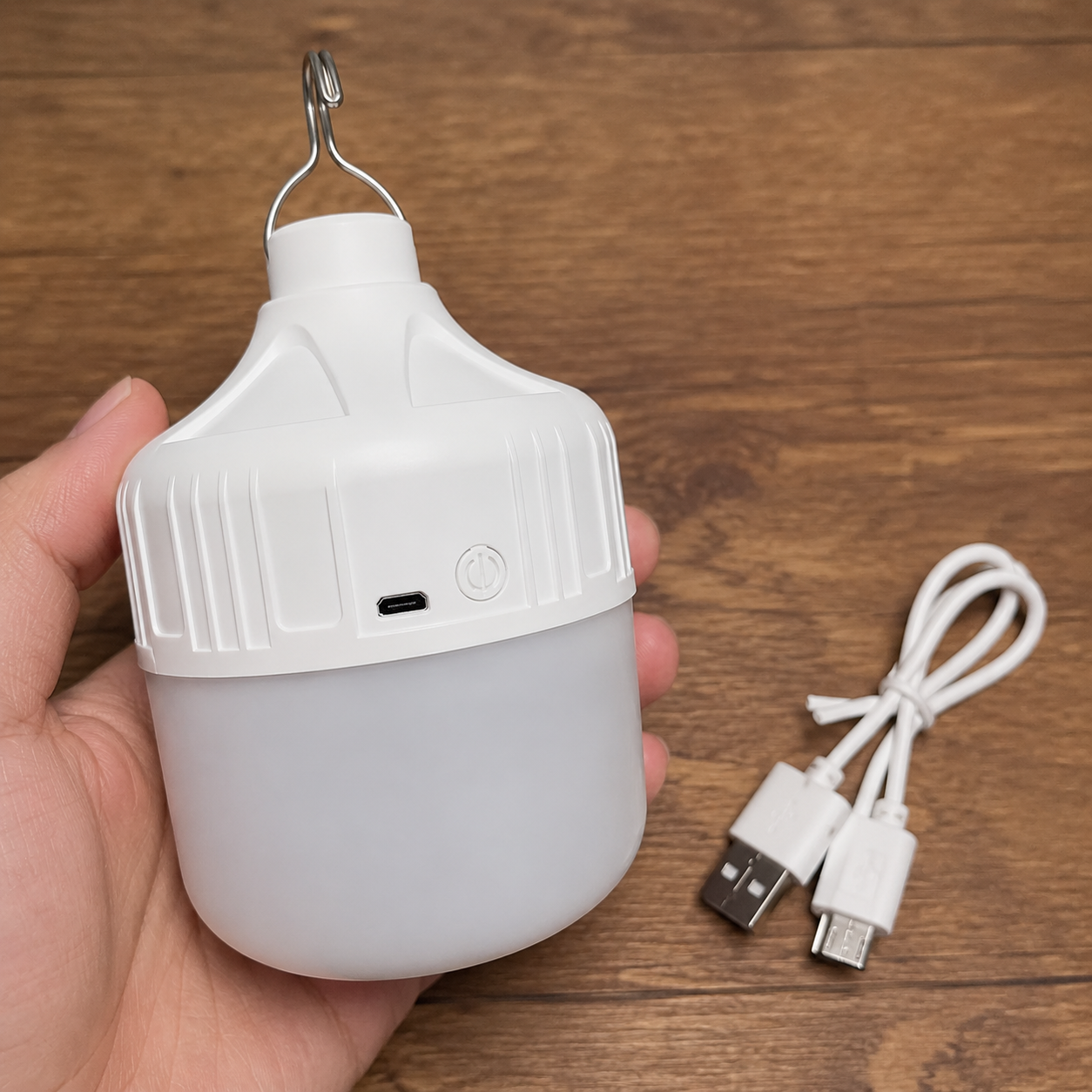 One Piece Portable USB Rechargeable LED Bulb With Hanging Hook