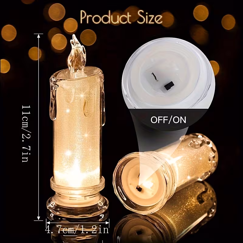 fei led flameless candle led column candle including battery family candlelight dinners valentines day wedding birthday bedroom decoration random 1