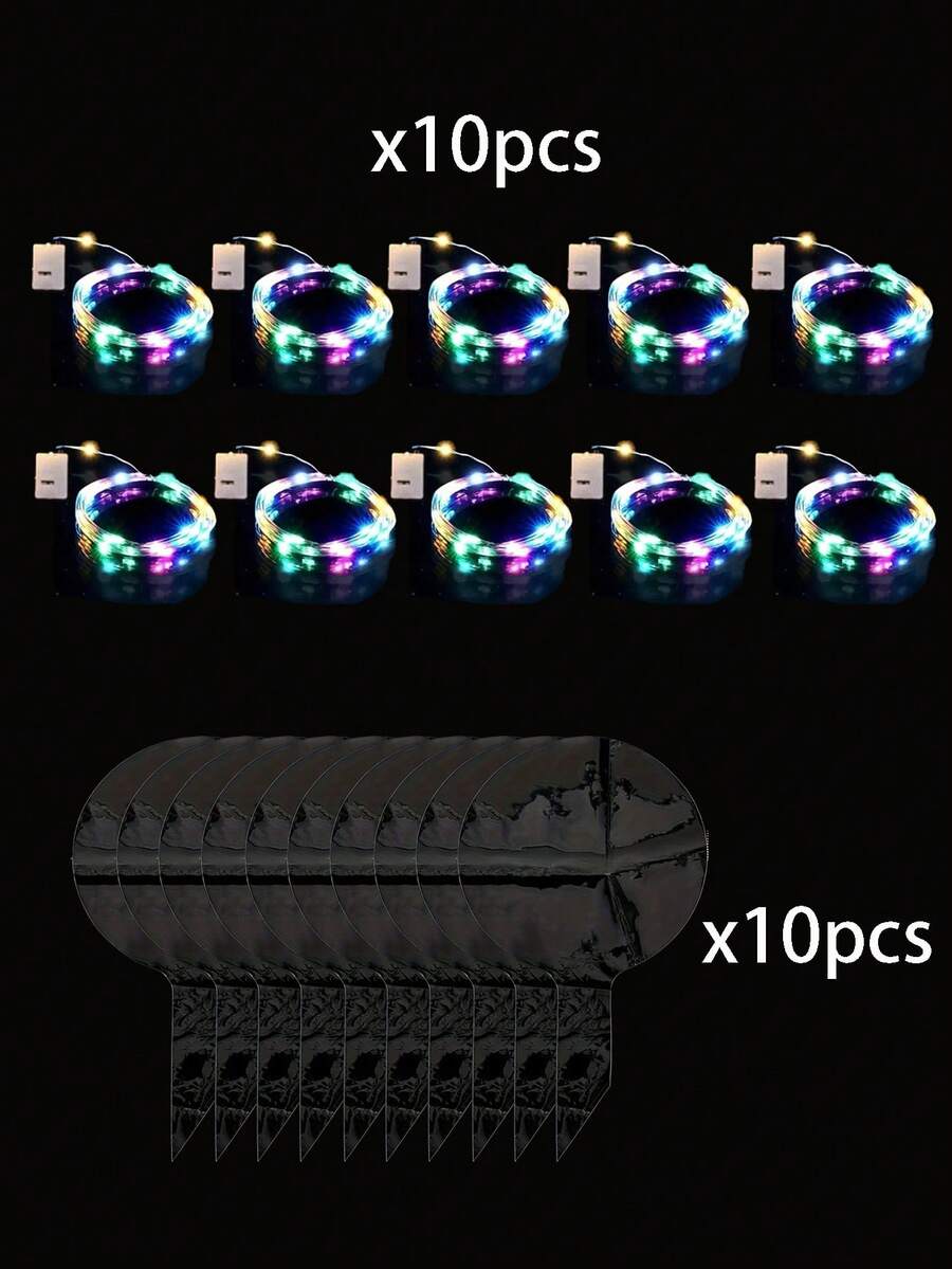 20pcs(10sets)/10pcs/2pcs-LED Balloon String Lights, Transparent Bobo Ball Design, Charming LED Glowing Bobo Balls With Cool Colored String Lights, Suitable For Birthday, Wedding, Anniversary, Valentine's Day And Christmas Decoration, Summer Beach Party Decoration, Birthday Balloons, Indoor Party Decoration, Colored String Lights - Multicolor - View 13