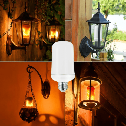 LED Flame Effect Fire Light Bulbs - Solar Flame Torch