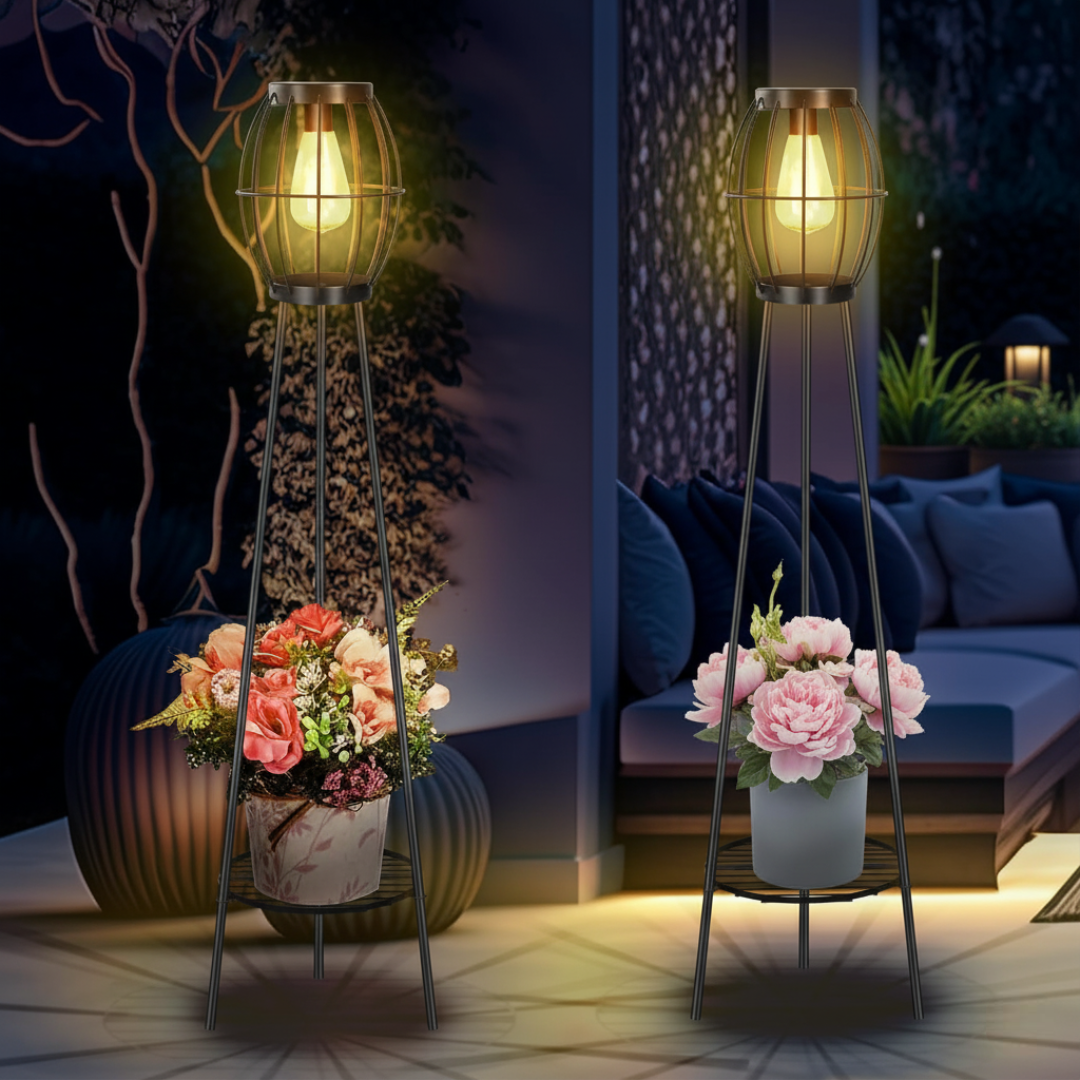 2 Pack Solar Lights Outdoor with Plant Stands