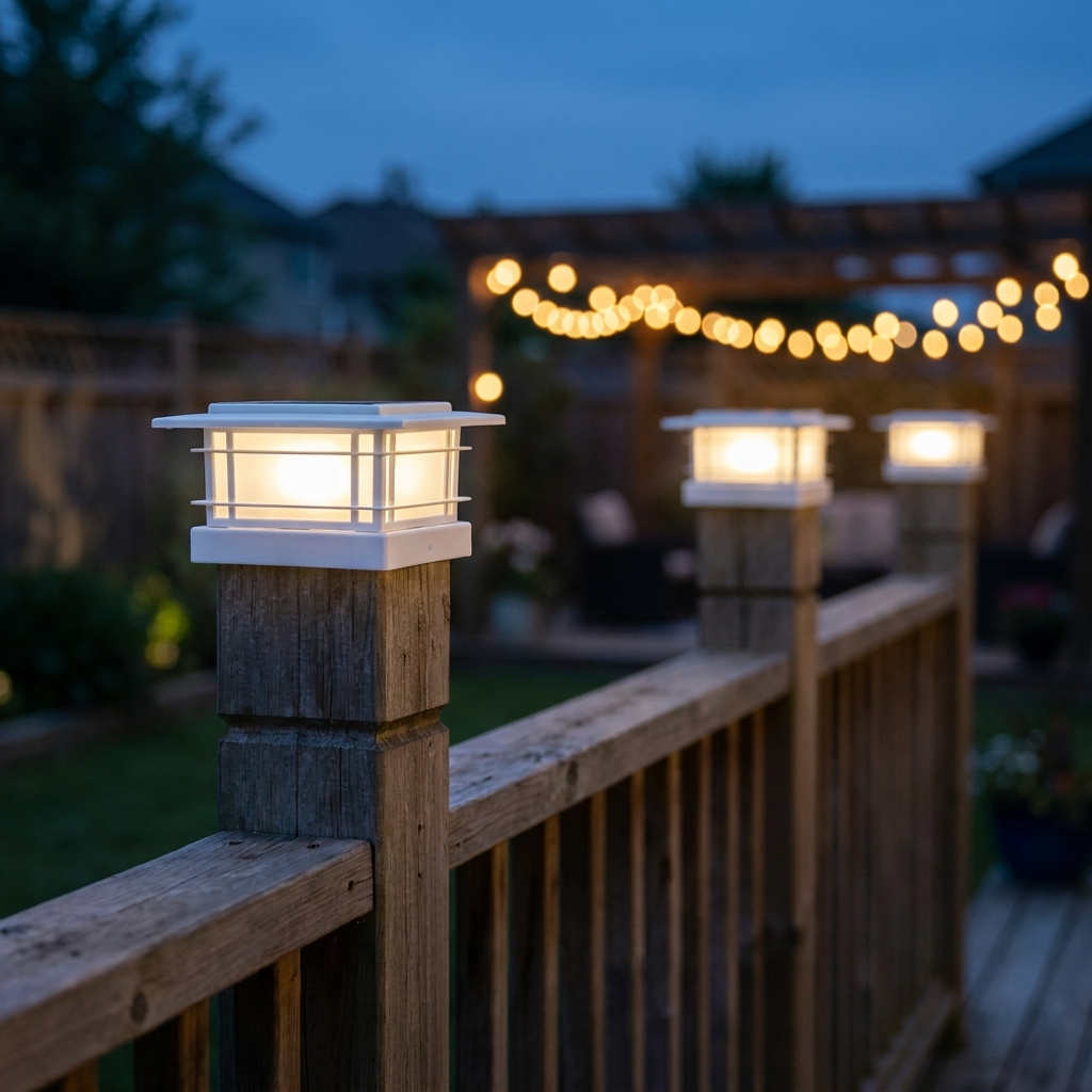 Warm Glow Outdoor Solar Post Cap Lights