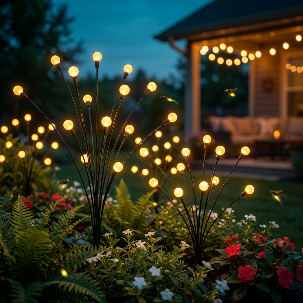Solar Powered Waterproof Warm Twinkle Glow Garden Lights