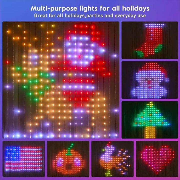 Smart LED Curtain Lights With Music Synchronization - Solar Flame Torch
