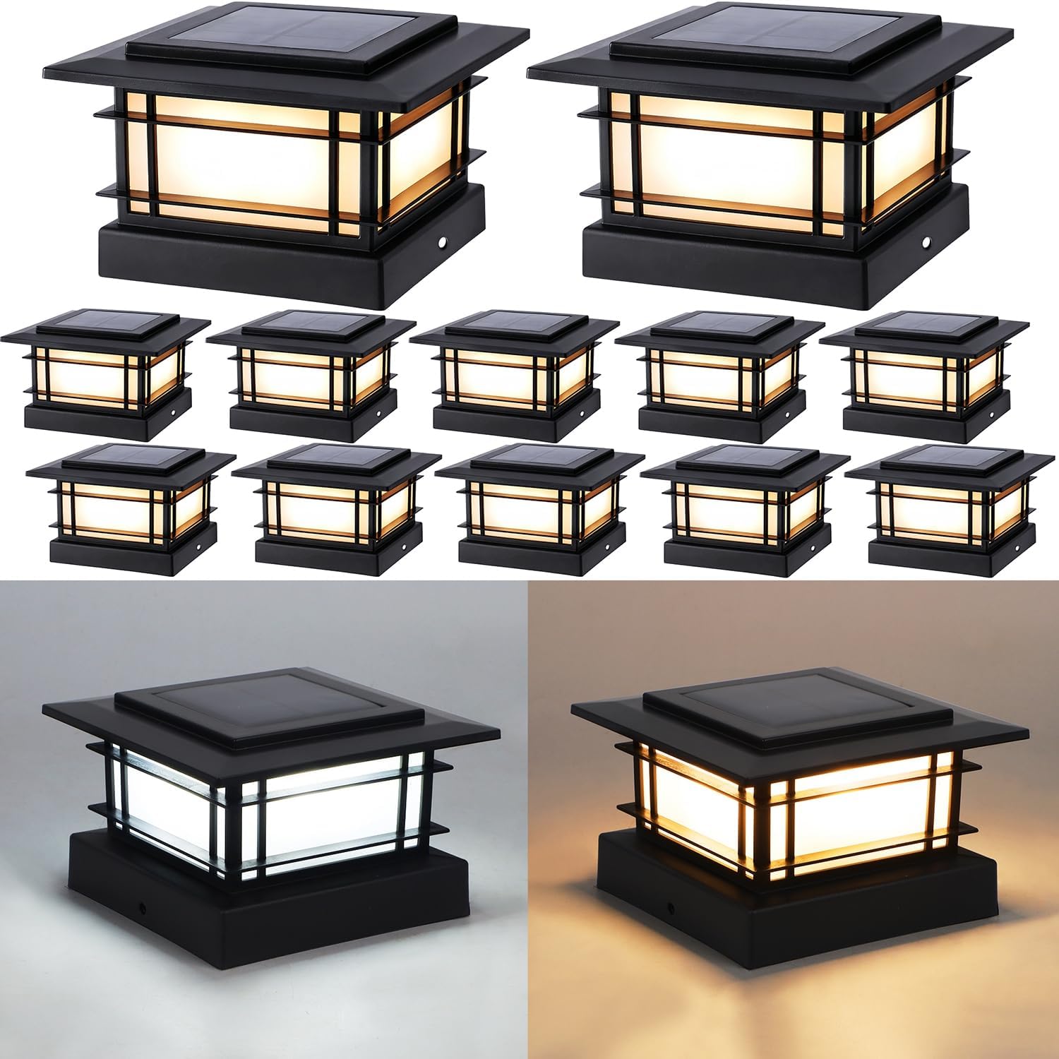 Outdoor Solar Post Cap Lights For Fence Deck And Garden