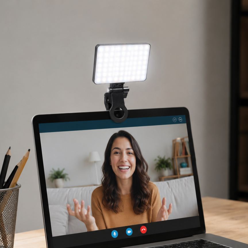 Rechargeable 60 LED Clip On Video Conference Light