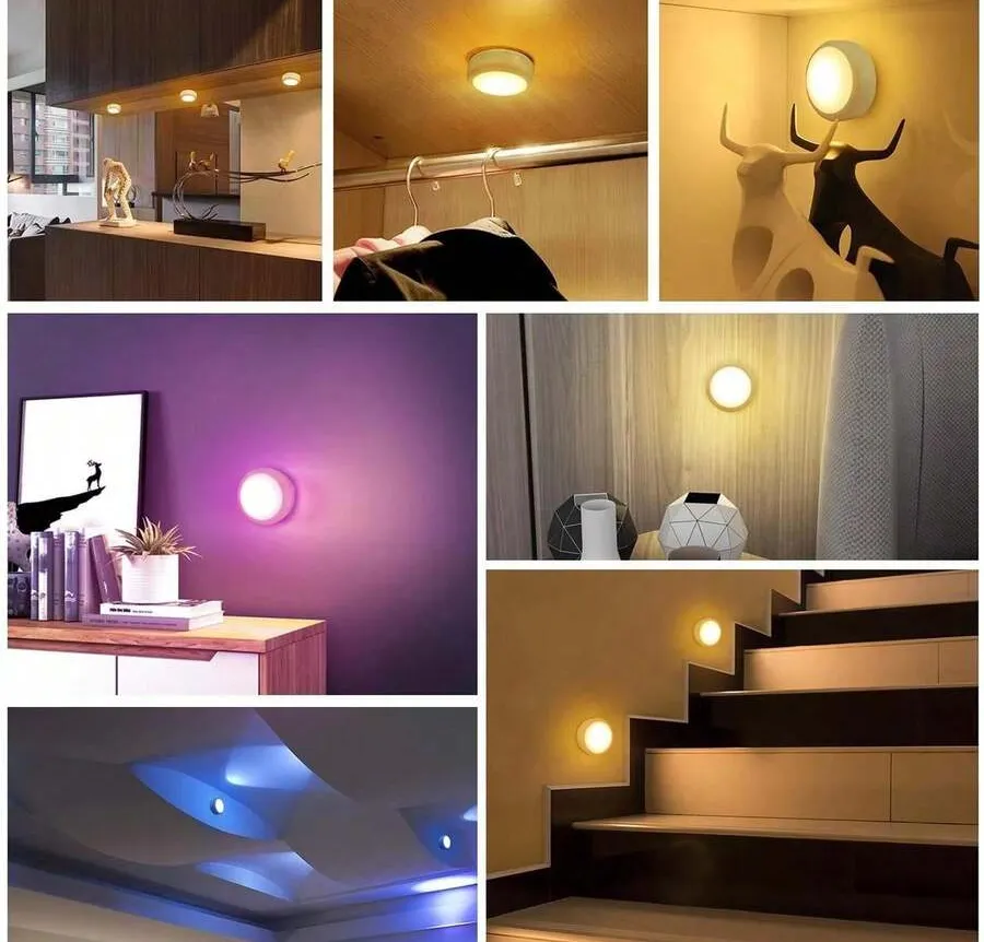 1/3/6pcs LED Colorful Cabinet Lights, Picture Lighting, Magnetic LED Picture Lights, LED Cabinet Night Lights, Decorative Lights, Frame Art Display Lights, Wall Decor, Indoor, Bedroom, Living Room, Home Decor, Closet And Hallway - RGB-13 Colors - View 7