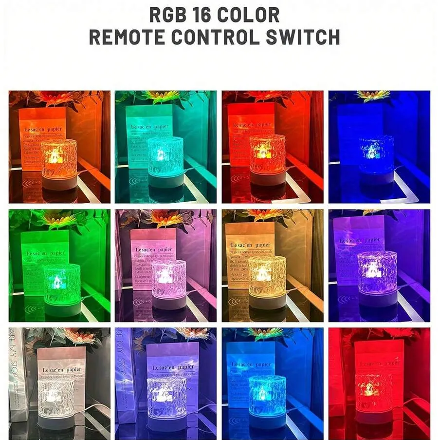 1pc USB Powered Dynamic Lighting Effect RGB Bedside Lamp, Cylindrical Water Wave Design, Bedroom Ambiance Lighting, Projection Lamp, USB Port, 3 Colors/16 Colors Options, Rotatable Light, Suitable For Birthday Photos, Outdoor Camping, Bedroom, Room, Corridor, Home Decor, Christmas Decor, Christmas Lights, Christmas, Home Decor Living Room, Lamp, Lighting - Water Ripple Projection - View 11