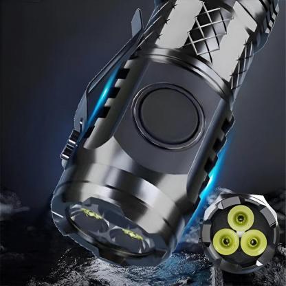Rechargeable Long Range LED Flashlight - Solar Flame Torch