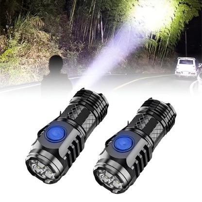 Rechargeable Long Range LED Flashlight - Solar Flame Torch