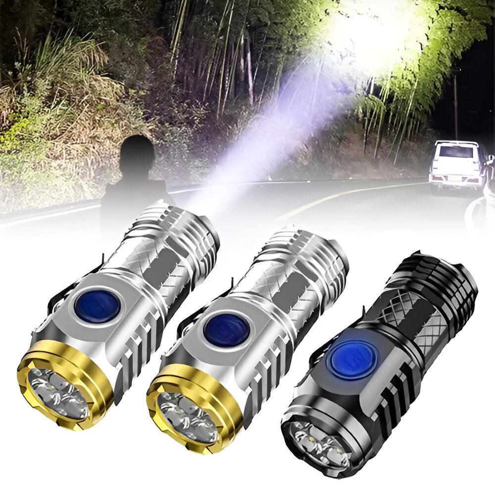 Rechargeable Long Range LED Flashlight - Solar Flame Torch