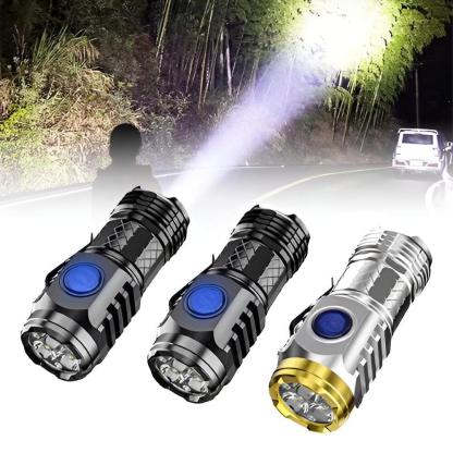 Rechargeable Long Range LED Flashlight - Solar Flame Torch