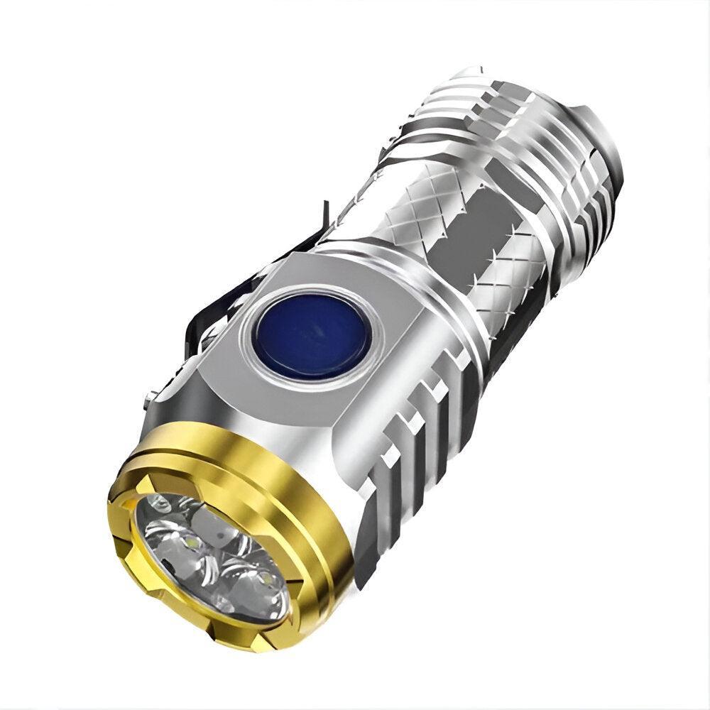 Rechargeable Long Range LED Flashlight - Solar Flame Torch
