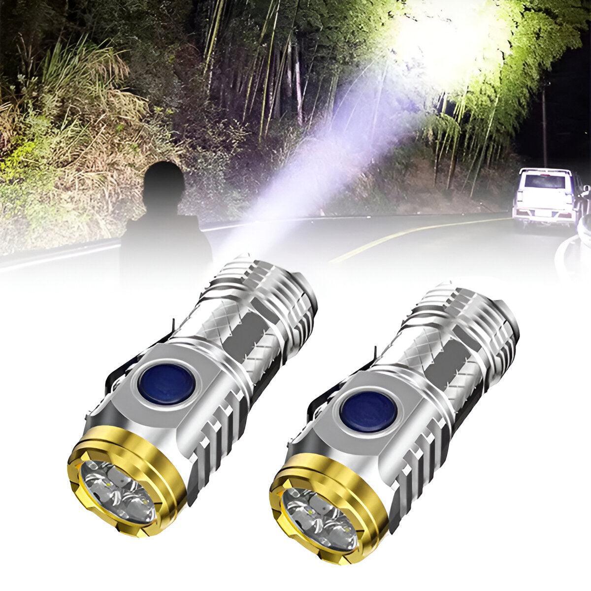 Rechargeable Long Range LED Flashlight - Solar Flame Torch
