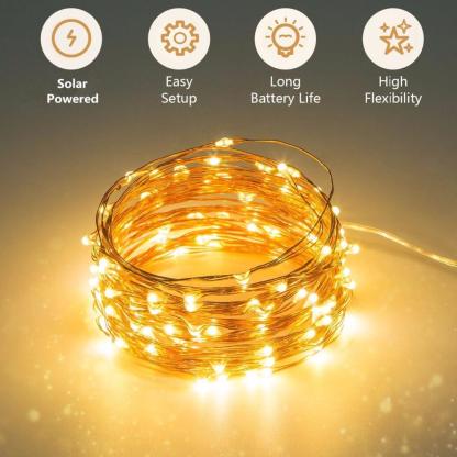 LED Solar String Fairy Light - Solar Flame Torch