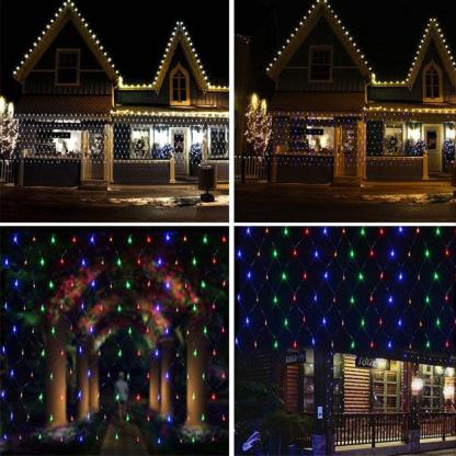LED String Net Lights - Solar Flame Torch