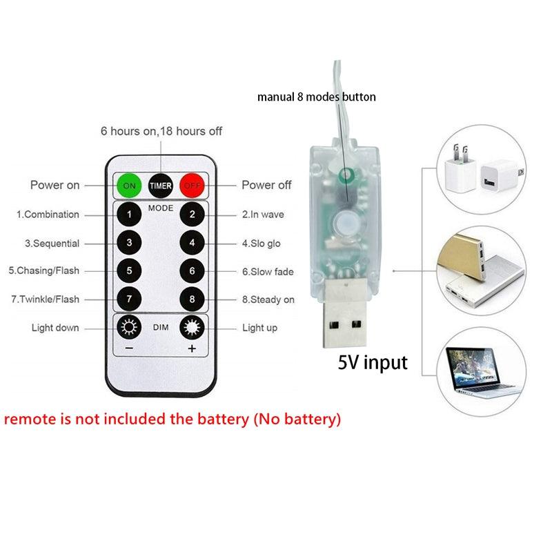 USB LED Curtain Light - Solar Flame Torch