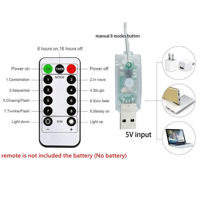 USB LED Curtain Light - Solar Flame Torch