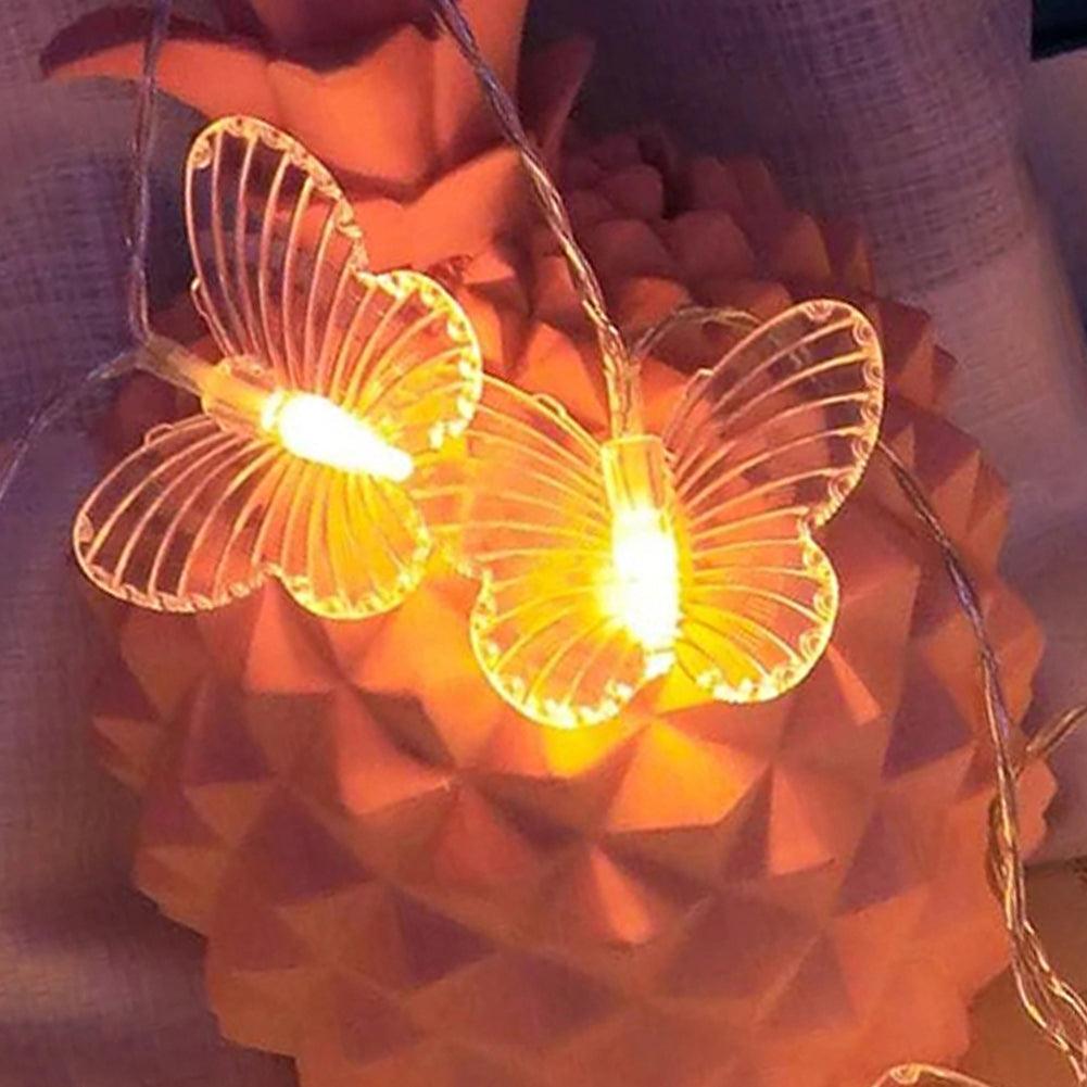 LED Butterfly Fairy String Lights - Solar Flame Torch