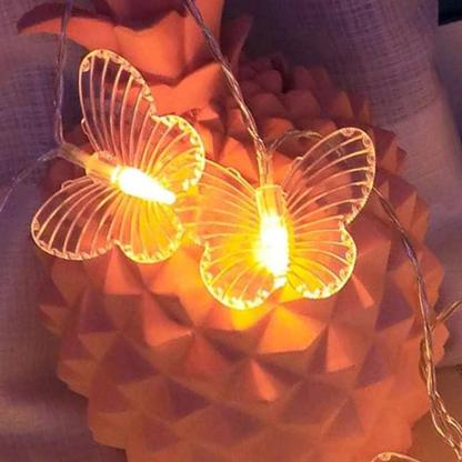 LED Butterfly Fairy String Lights - Solar Flame Torch