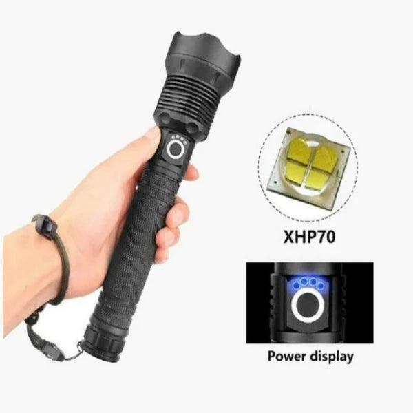 Rechargeable Tactical LED Flashlight-Solar Flame Torch