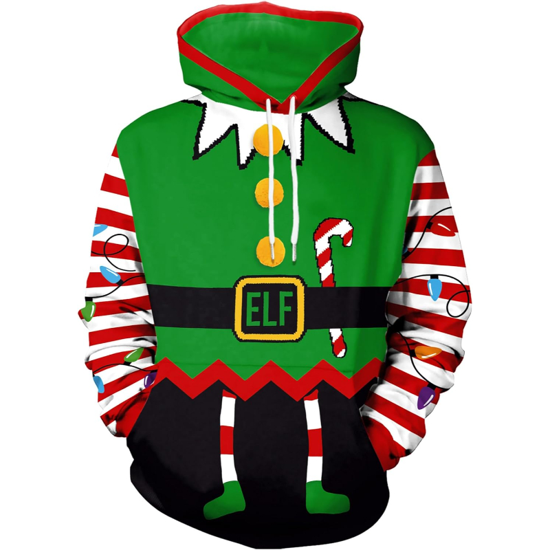 3D Printed Graphic Long Sleeve Ugly Christmas Hoodies