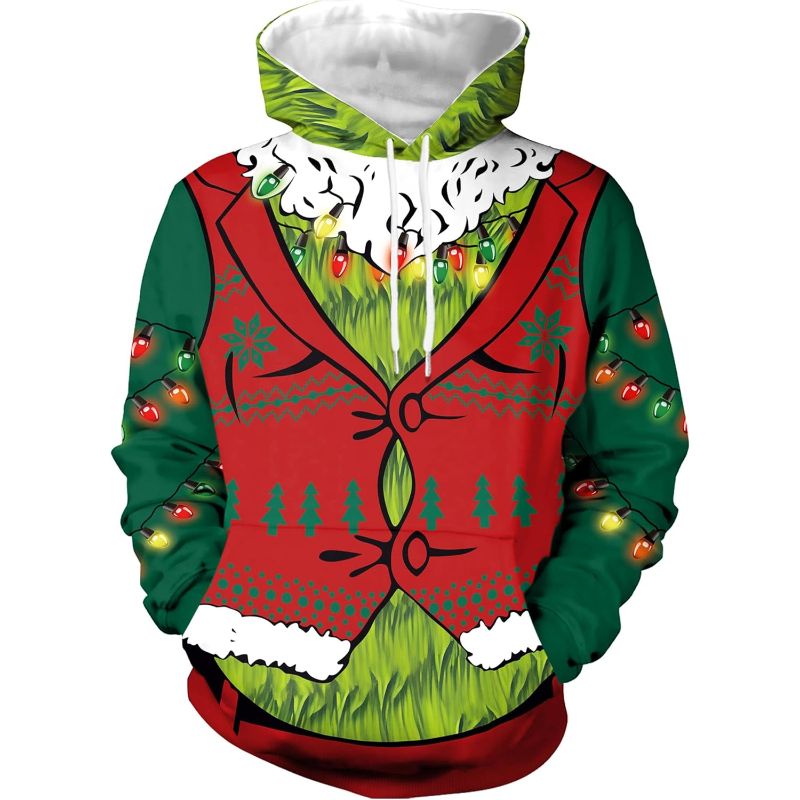 3D Printed Graphic Long Sleeve Ugly Christmas Hoodies