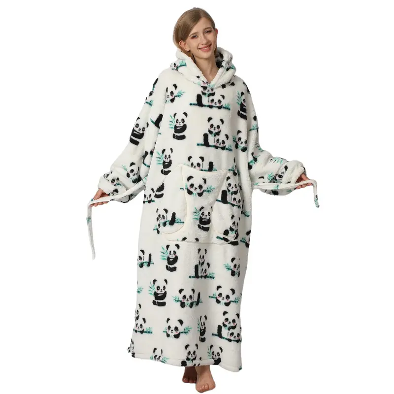 Cartoon Printed Cozy Hooded Blanket