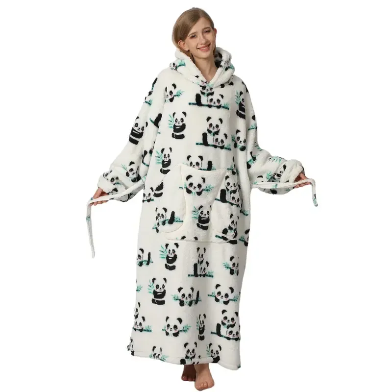 Cartoon Printed Cozy Hooded Blanket