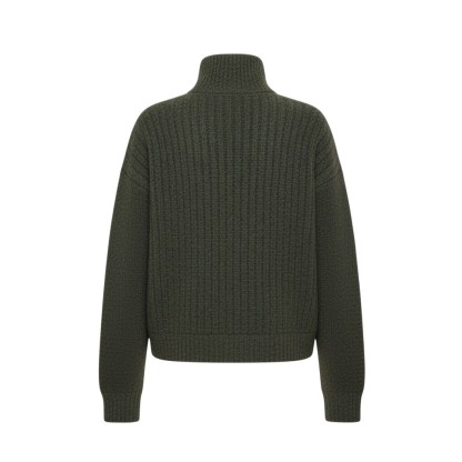 Cozy Ribbed Zip Up Knit Jacket