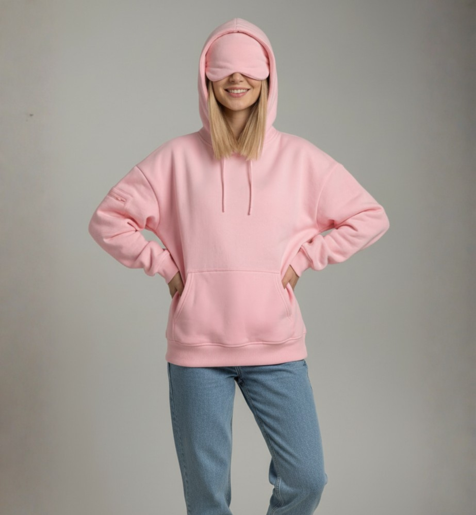 Travel Ready Eyemask Layering Pullover Hoodie